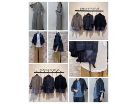 ~パパスアンドママス~ Munich/ミューニック スラブデニム×シアーデニムドッキングシャツ♪︎