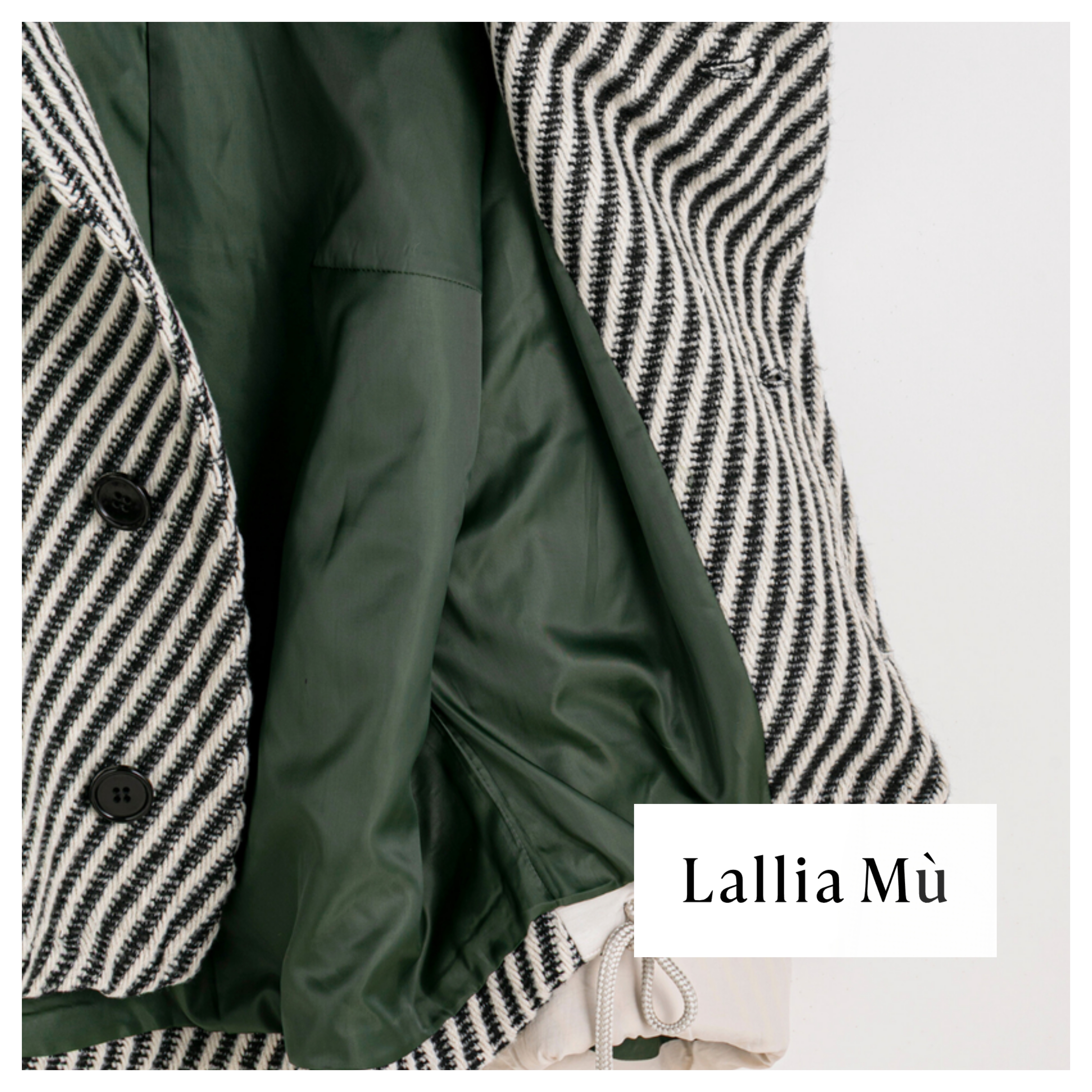 Lallia Mu／ラリアムーのウールツイードショートコート 2513203 木の葉