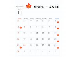 〜パパス＆ママス〜11月営業時間のお知らせ♪