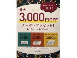 最大3000円OFFクーポンプレゼント!!